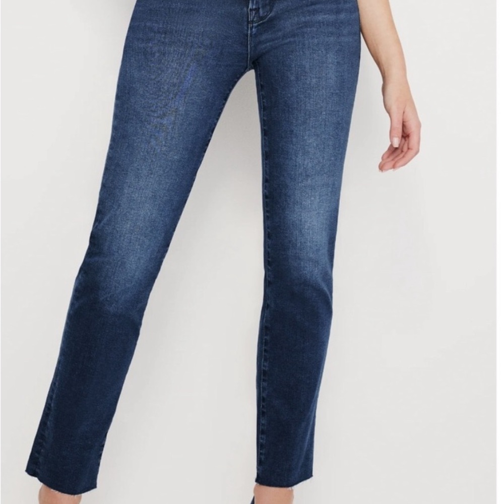 Good American Dark Blue Straight Leg Jeans